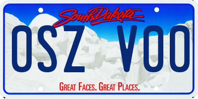 SD license plate 0SZV00