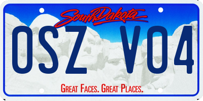 SD license plate 0SZV04