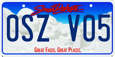 SD license plate 0SZV05