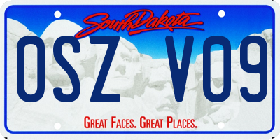 SD license plate 0SZV09
