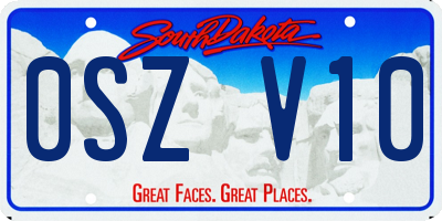 SD license plate 0SZV10