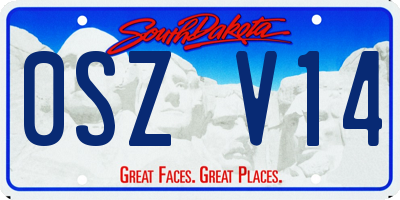 SD license plate 0SZV14