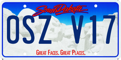SD license plate 0SZV17