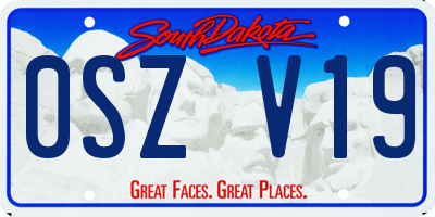 SD license plate 0SZV19