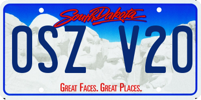 SD license plate 0SZV20