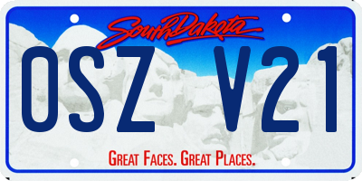 SD license plate 0SZV21