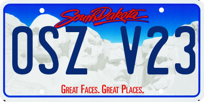 SD license plate 0SZV23