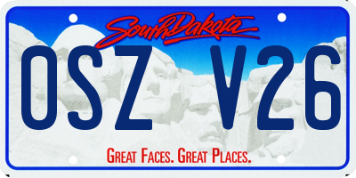 SD license plate 0SZV26