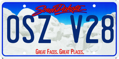 SD license plate 0SZV28