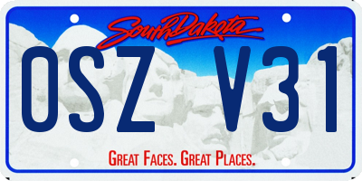 SD license plate 0SZV31