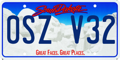 SD license plate 0SZV32