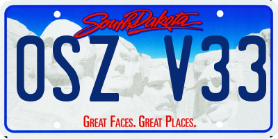 SD license plate 0SZV33