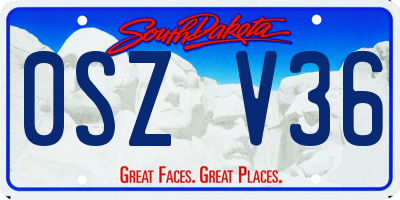 SD license plate 0SZV36