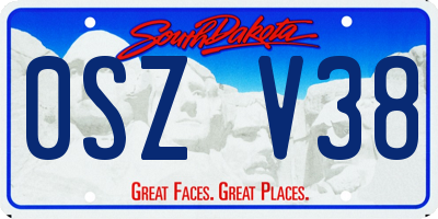 SD license plate 0SZV38
