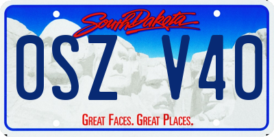 SD license plate 0SZV40