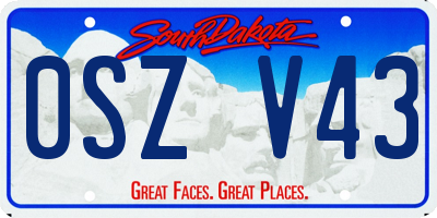 SD license plate 0SZV43
