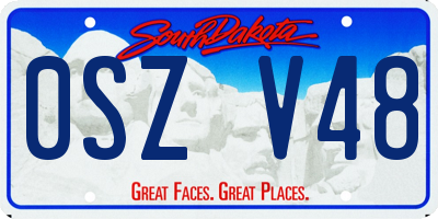 SD license plate 0SZV48