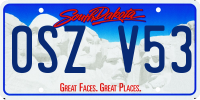 SD license plate 0SZV53