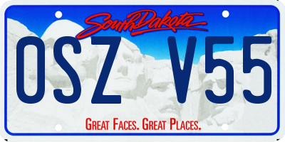 SD license plate 0SZV55