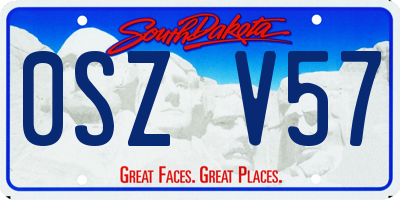 SD license plate 0SZV57