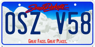 SD license plate 0SZV58