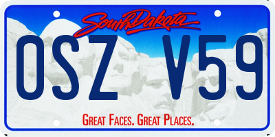 SD license plate 0SZV59