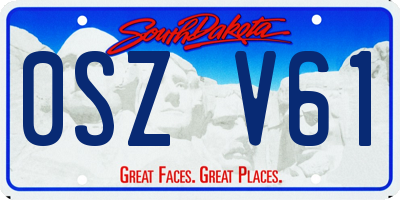 SD license plate 0SZV61