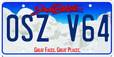 SD license plate 0SZV64