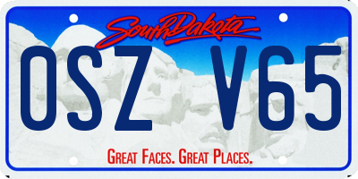 SD license plate 0SZV65