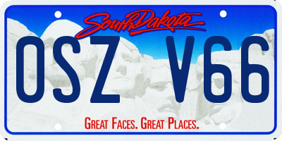 SD license plate 0SZV66