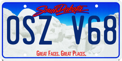 SD license plate 0SZV68