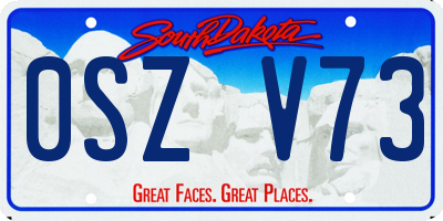 SD license plate 0SZV73