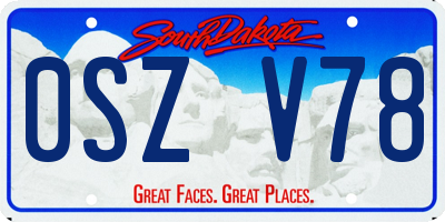 SD license plate 0SZV78