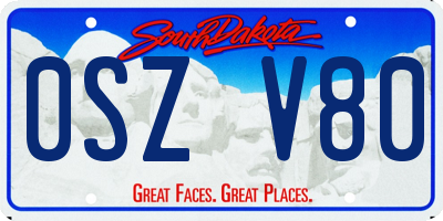 SD license plate 0SZV80