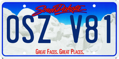 SD license plate 0SZV81