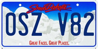 SD license plate 0SZV82