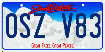 SD license plate 0SZV83
