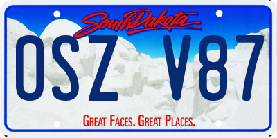 SD license plate 0SZV87