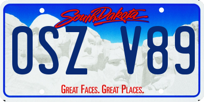 SD license plate 0SZV89