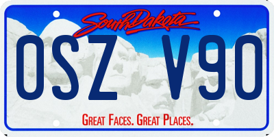SD license plate 0SZV90