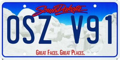 SD license plate 0SZV91