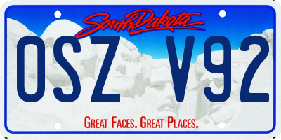 SD license plate 0SZV92