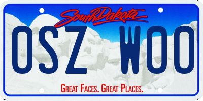 SD license plate 0SZW00