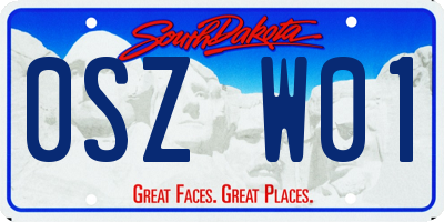SD license plate 0SZW01