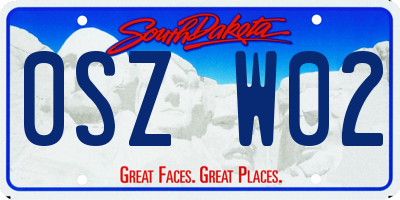 SD license plate 0SZW02