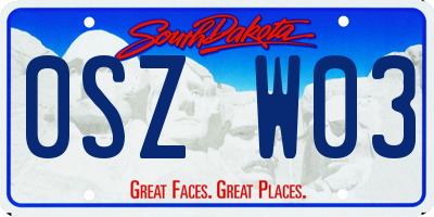 SD license plate 0SZW03