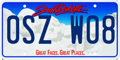 SD license plate 0SZW08
