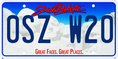 SD license plate 0SZW20