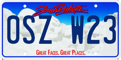 SD license plate 0SZW23