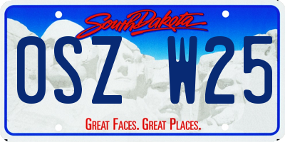 SD license plate 0SZW25